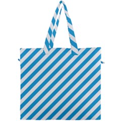 Oktoberfest Bavarian Blue And White Candy Cane Stripes Canvas Travel Bag by PodArtist