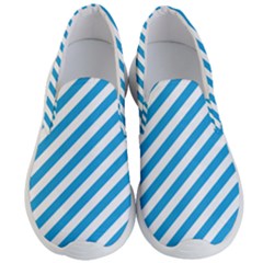 Oktoberfest Bavarian Blue And White Candy Cane Stripes Men s Lightweight Slip Ons by PodArtist