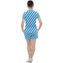 Oktoberfest Bavarian Blue and White Candy Cane Stripes Women s Tee and Shorts Set View2