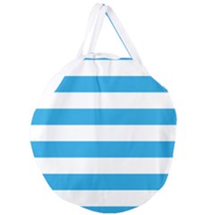 Oktoberfest Bavarian Blue And White Large Cabana Stripes Giant Round Zipper Tote