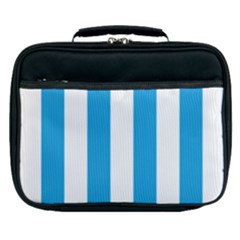 Oktoberfest Bavarian Blue And White Large Cabana Stripes Lunch Bag by PodArtist