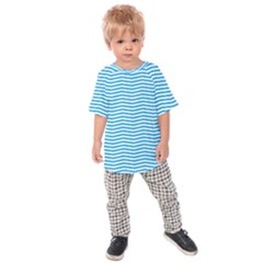 Oktoberfest Bavarian Blue And White Chevron Stripes Kids Raglan Tee