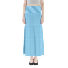 Oktoberfest Bavarian Blue And White Small Gingham Check Full Length Maxi Skirt by PodArtist