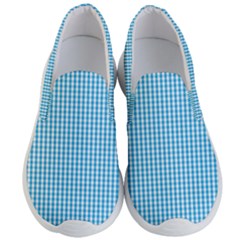 Oktoberfest Bavarian Blue And White Gingham Check Men s Lightweight Slip Ons by PodArtist