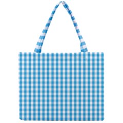 Oktoberfest Bavarian Blue And White Large Gingham Check Mini Tote Bag by PodArtist