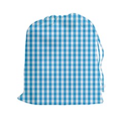 Oktoberfest Bavarian Blue And White Large Gingham Check Drawstring Pouch (xxl) by PodArtist