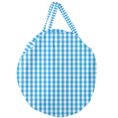 Oktoberfest Bavarian Blue And White Large Gingham Check Giant Round Zipper Tote by PodArtist