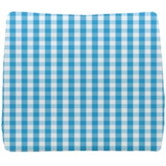 Oktoberfest Bavarian Blue And White Large Gingham Check Seat Cushion by PodArtist