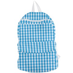 Oktoberfest Bavarian Blue And White Large Gingham Check Foldable Lightweight Backpack by PodArtist