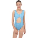 Oktoberfest Bavarian Blue and White Large Gingham Check Center Cut Out Swimsuit View1