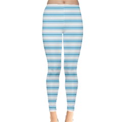 Oktoberfest Bavarian Blue and White Large Mattress Ticking Stripes Leggings 