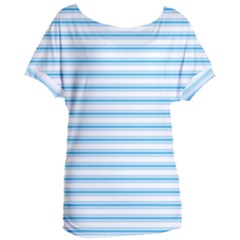 Oktoberfest Bavarian Blue and White Large Mattress Ticking Stripes Women s Oversized Tee