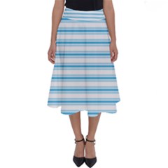 Oktoberfest Bavarian Blue and White Large Mattress Ticking Stripes Perfect Length Midi Skirt