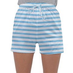 Oktoberfest Bavarian Blue and White Large Mattress Ticking Stripes Sleepwear Shorts