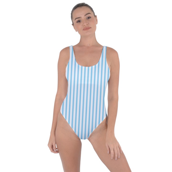 Oktoberfest Bavarian Blue and White Mattress Ticking Bring Sexy Back Swimsuit