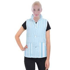 Oktoberfest Bavarian Blue And White Mattress Ticking Women s Button Up Vest by PodArtist