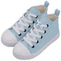 Oktoberfest Bavarian Blue and White Mattress Ticking Kid s Mid-Top Canvas Sneakers View2