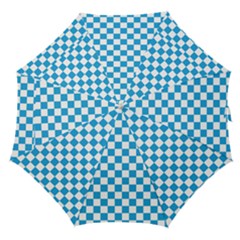 Oktoberfest Bavarian Large Blue And White Checkerboard Straight Umbrellas by PodArtist