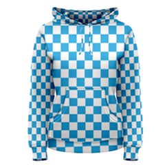 Oktoberfest Bavarian Large Blue And White Checkerboard Women s Pullover Hoodie by PodArtist