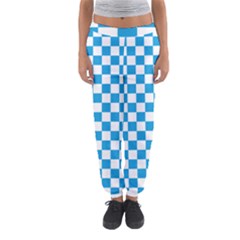 Oktoberfest Bavarian Large Blue And White Checkerboard Women s Jogger Sweatpants by PodArtist