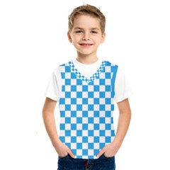 Oktoberfest Bavarian Large Blue And White Checkerboard Kids  Sportswear by PodArtist