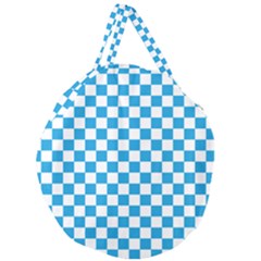 Oktoberfest Bavarian Large Blue And White Checkerboard Giant Round Zipper Tote by PodArtist