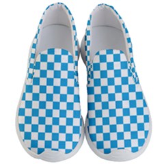 Oktoberfest Bavarian Large Blue And White Checkerboard Men s Lightweight Slip Ons by PodArtist