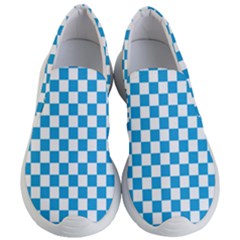 Oktoberfest Bavarian Large Blue And White Checkerboard Women s Lightweight Slip Ons by PodArtist