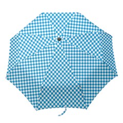 Oktoberfest Bavarian Blue And White Checkerboard Folding Umbrellas by PodArtist