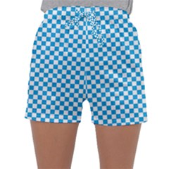 Oktoberfest Bavarian Blue And White Checkerboard Sleepwear Shorts by PodArtist