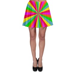 Neon Rainbow Mini Burst Skater Skirt