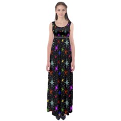 Colored Hand Draw Abstract Pattern Empire Waist Maxi Dress by dflcprints
