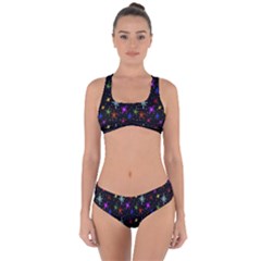 Colored Hand Draw Abstract Pattern Criss Cross Bikini Set by dflcprints