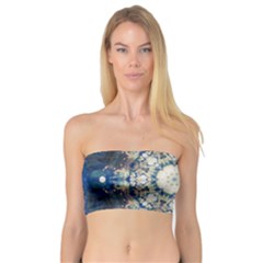 Painted Blue Mandala Flower On Canvas Bandeau Top by pepitasart