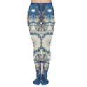 Painted Blue Mandala Flower On Canvas Tights View1