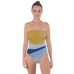 EVENING TIDE Tie Back One Piece Swimsuit