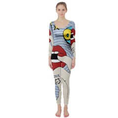 Pop Art   Long Sleeve Catsuit