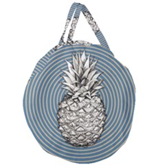 Pop Art  Pineapple  Giant Round Zipper Tote by Valentinaart