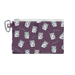 Llama Pattern Canvas Cosmetic Bag (medium) by Valentinaart