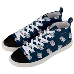 Llama Pattern Men s Mid-top Canvas Sneakers