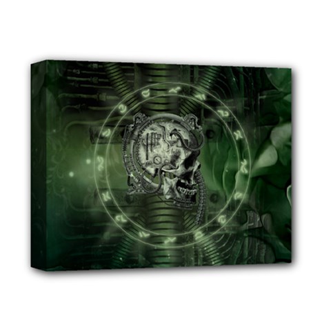 Awesome Creepy Mechanical Skull Deluxe Canvas 14  X 11  (stretched) by FantasyWorld7