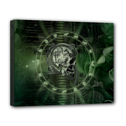 Awesome Creepy Mechanical Skull Deluxe Canvas 20  X 16  (stretched)