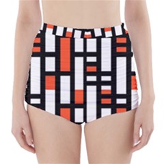 Linear Sequence Pattern Design High-waisted Bikini Bottoms by dflcprints