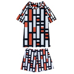 Linear Sequence Pattern Design Kids  Swim Tee And Shorts Set by dflcprints