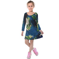 Avocado 3 Kids  Long Sleeve Velvet Dress