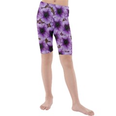 The Sky Is Not The Limit For Beautiful Big Flowers Kids  Mid Length Swim Shorts by pepitasart