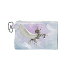 Cute Little Pegasus In The Sky, Cartoon Canvas Cosmetic Bag (small) by FantasyWorld7