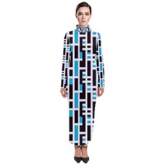 Linear Sequence Pattern Design Turtleneck Maxi Dress by dflcprintsclothing