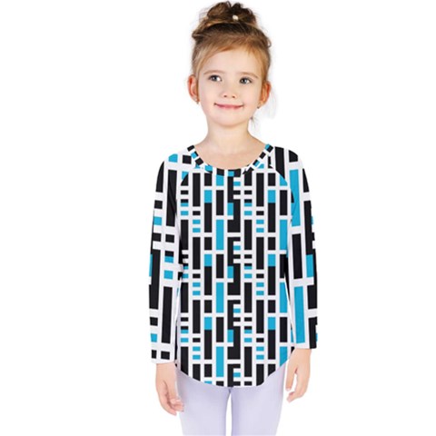 Linear Sequence Pattern Design Kids  Long Sleeve Tee by dflcprintsclothing