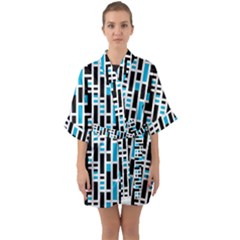 Linear Sequence Pattern Design Quarter Sleeve Kimono Robe by dflcprintsclothing